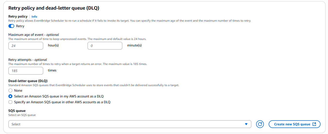 Retry policy and dead-letter queue (DLQ)